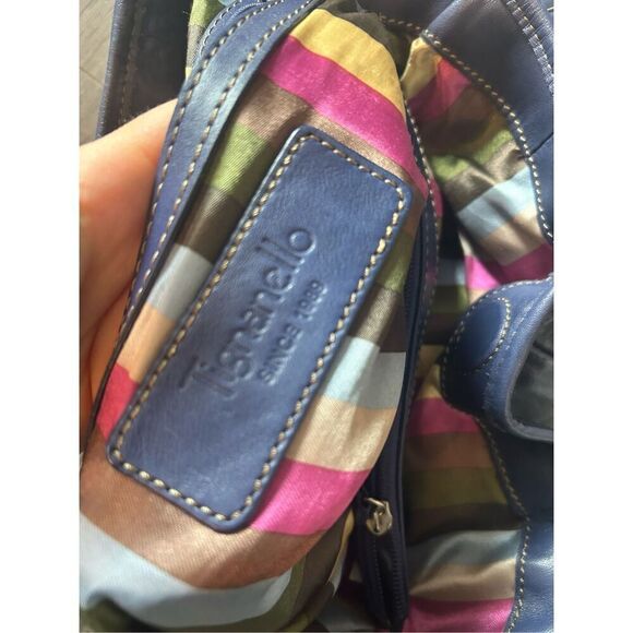 Tieganello blue leather purse  shoulder bag - Picture 5 of 7